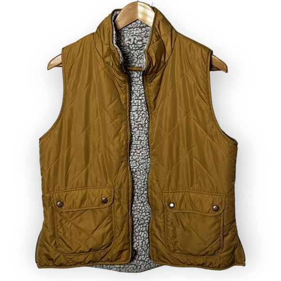 Thread & Supply Jackets & Blazers - Thread & Supply Women's Tan & Sherpa Reversible Park City Vest Size S